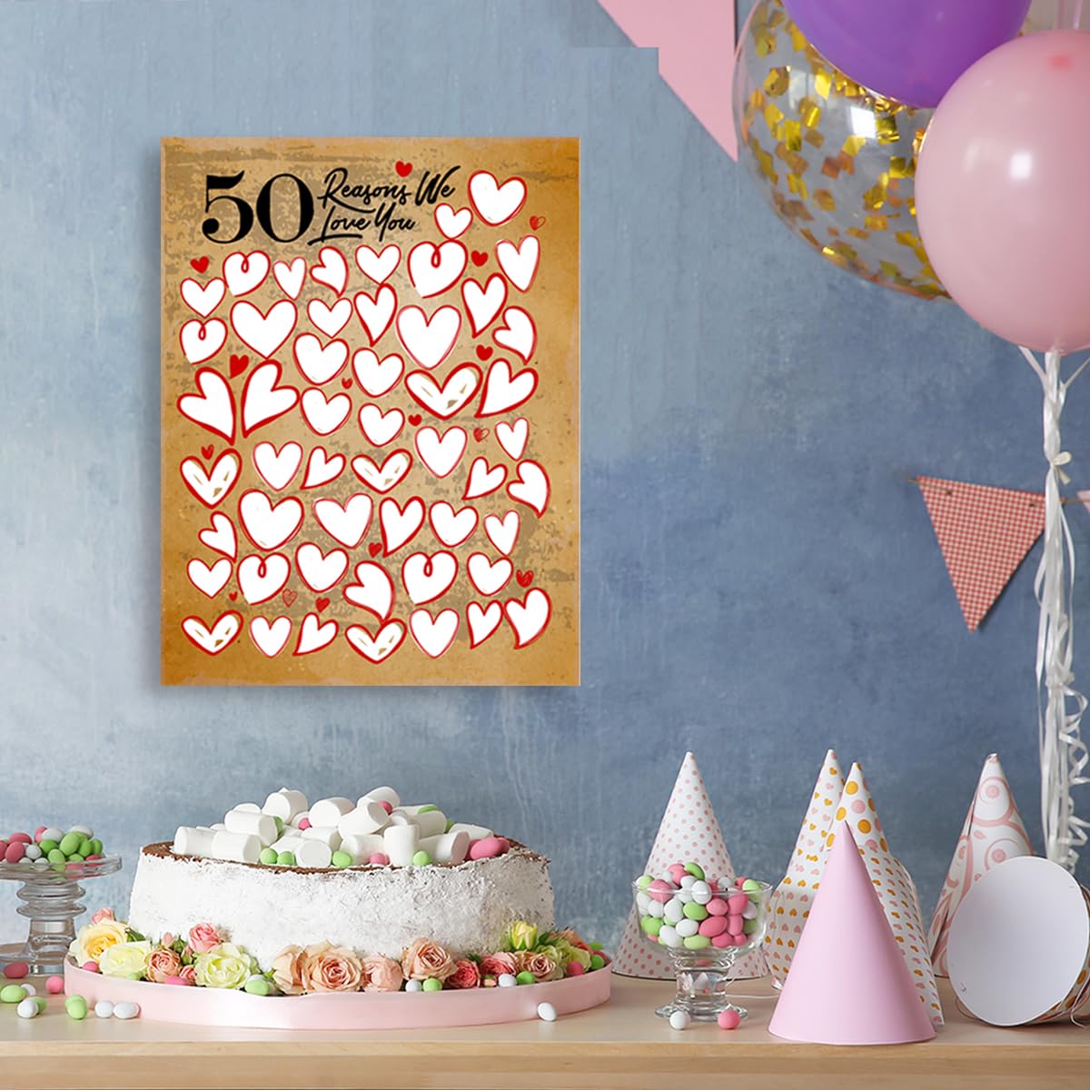 Amazon.com: 50 Reason Why We Love You,50th Birthday Wall Decor
